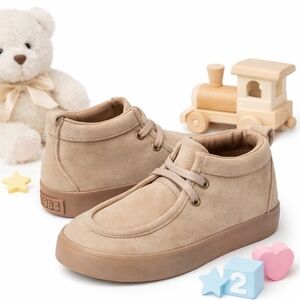 Old Navy Beige Suede Lace-Up Sneakers | Casual Comfort Shoes | Size 2 / EU 21